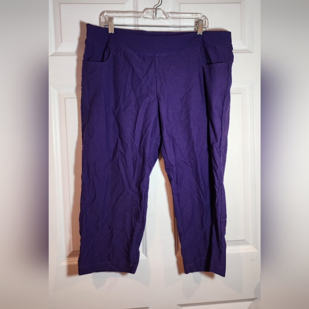 GG Blue Purple Stretchy Pull-On Crop Golf Pants XXL